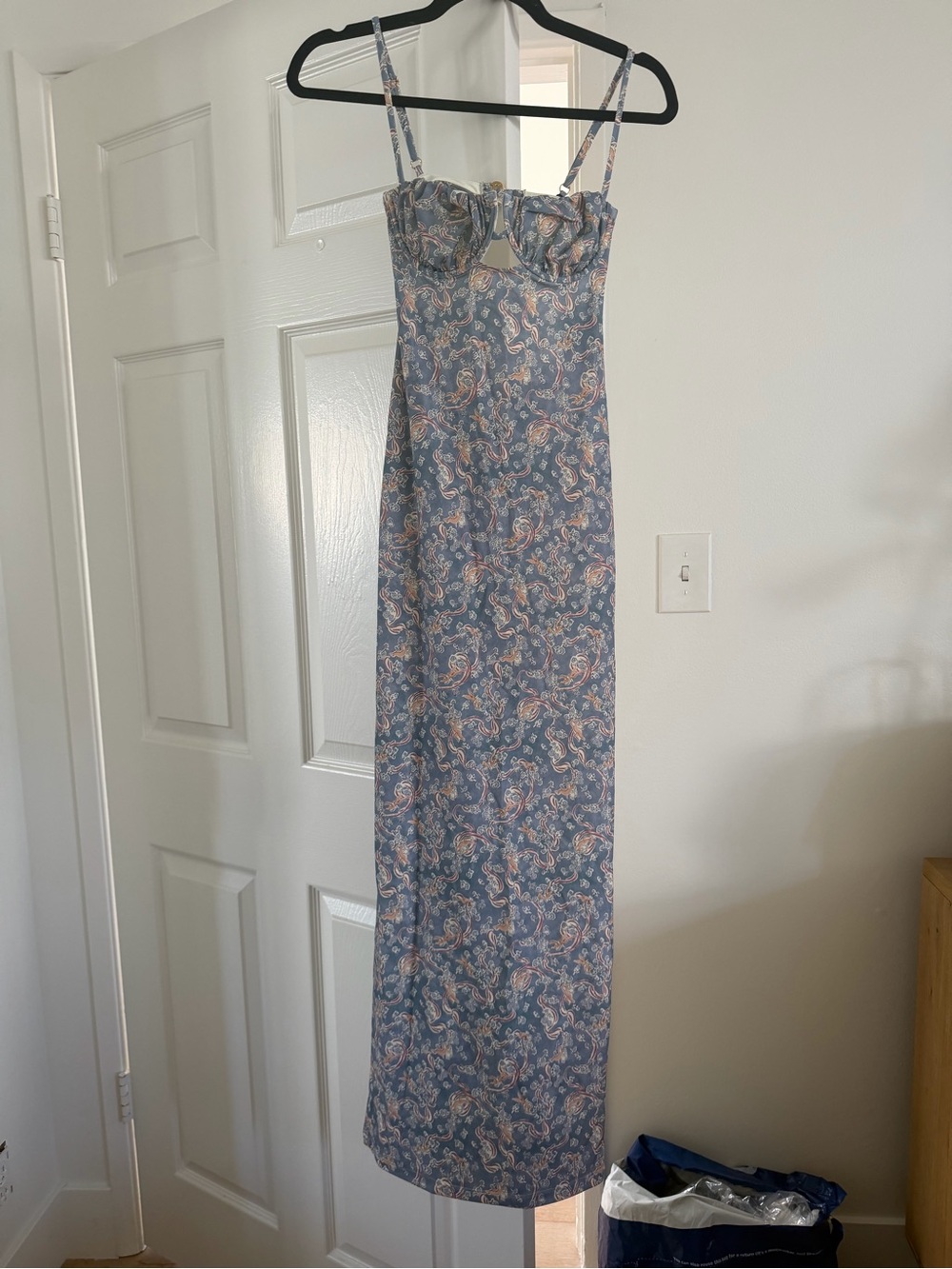 Montce Blue Paisley Spaghetti-Strap Maxi Dress